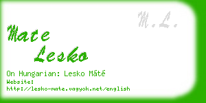mate lesko business card