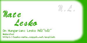 mate lesko business card